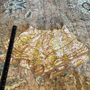 Floral Ruffle Skirt in Brown and Yellow